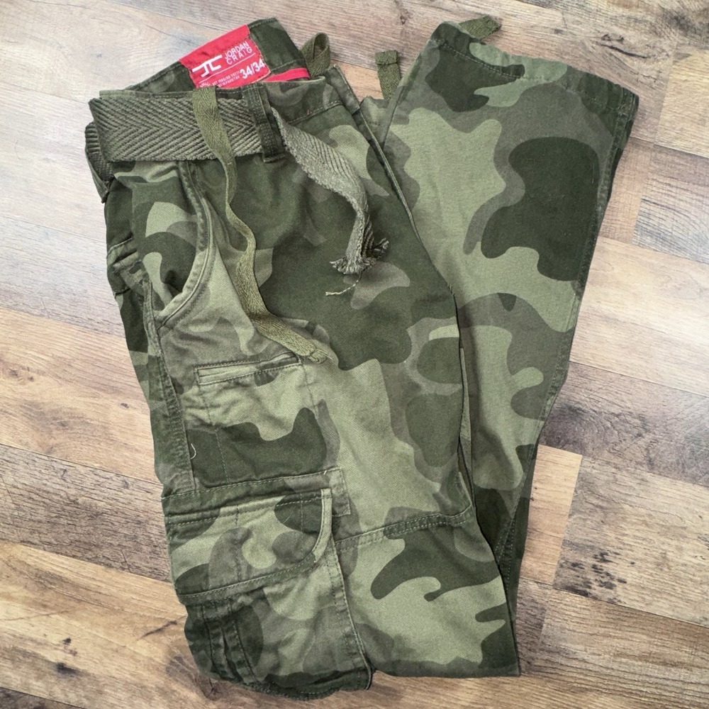 JORDAN CRAIG MENS JEANS DENIM 34x34‎ CAMO CARGO GREEN CAMOUFLAGE ARMY
